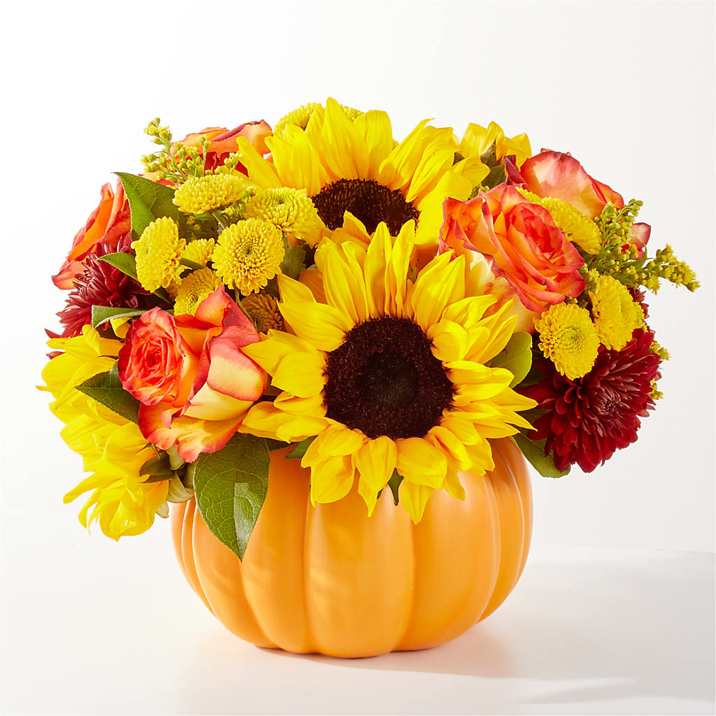 Golden Gourd Pumpkin Bouquet – Meramec Florist, Steelville MO