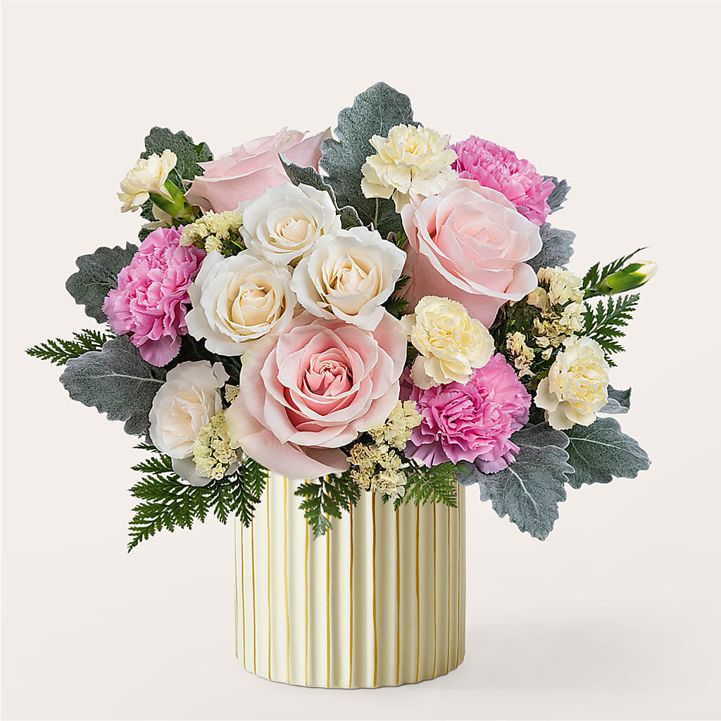 Blissful Moments Bouquet with Ivory Vase – Meramec Florist, Steelville MO