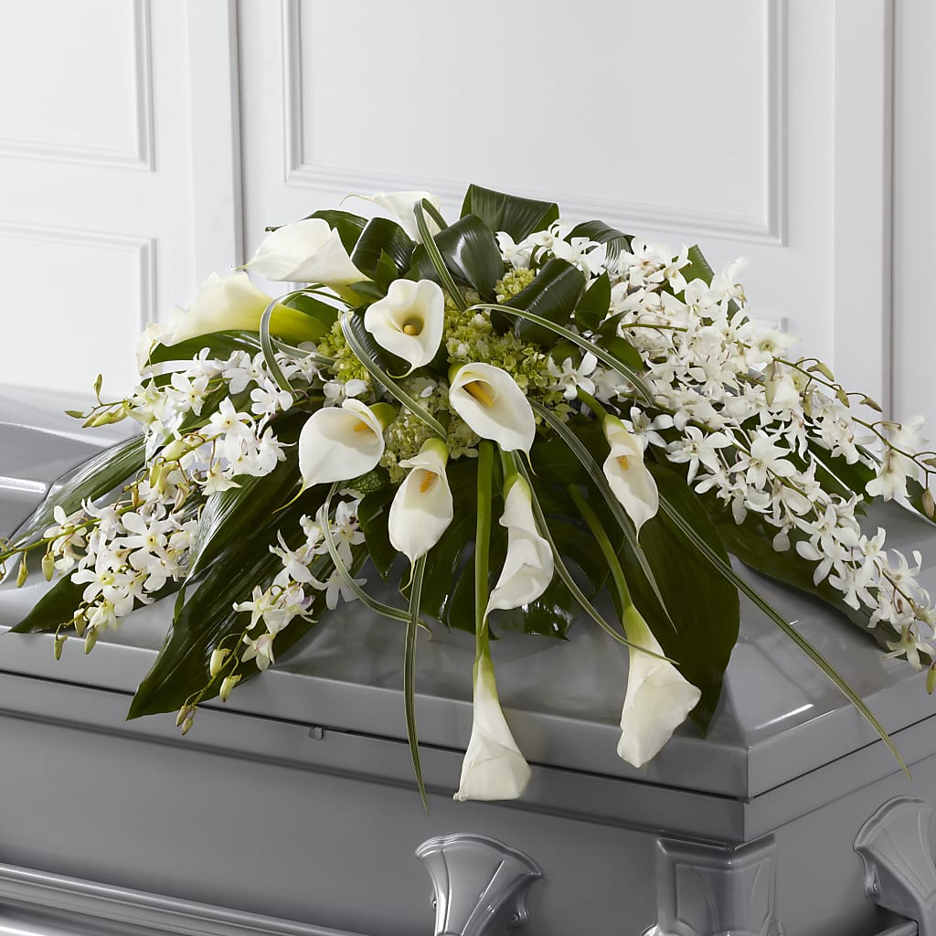 Angel Wings Casket Spray – Meramec Florist, Steelville MO