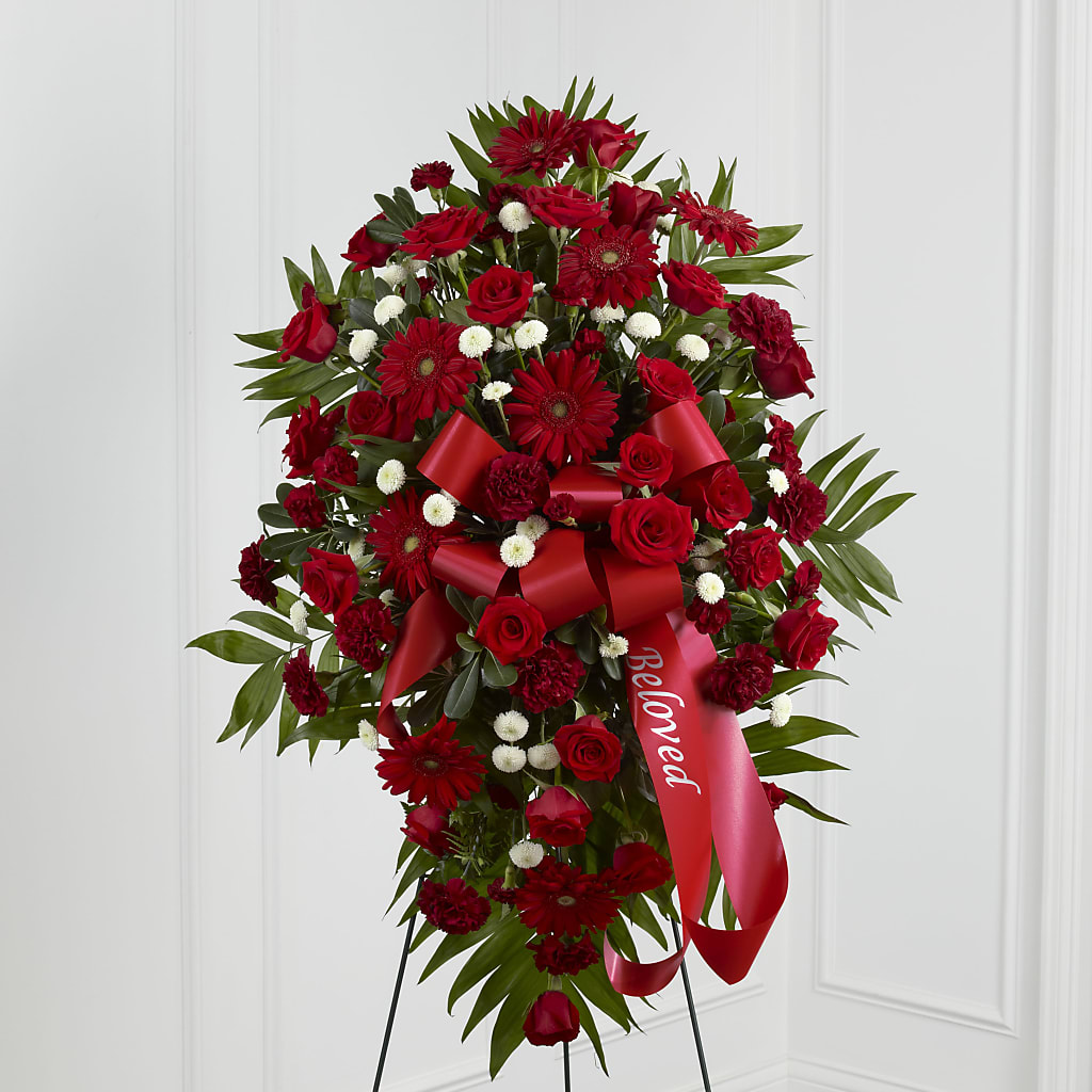 Treasured Memories Standing Spray – Meramec Florist, Steelville MO