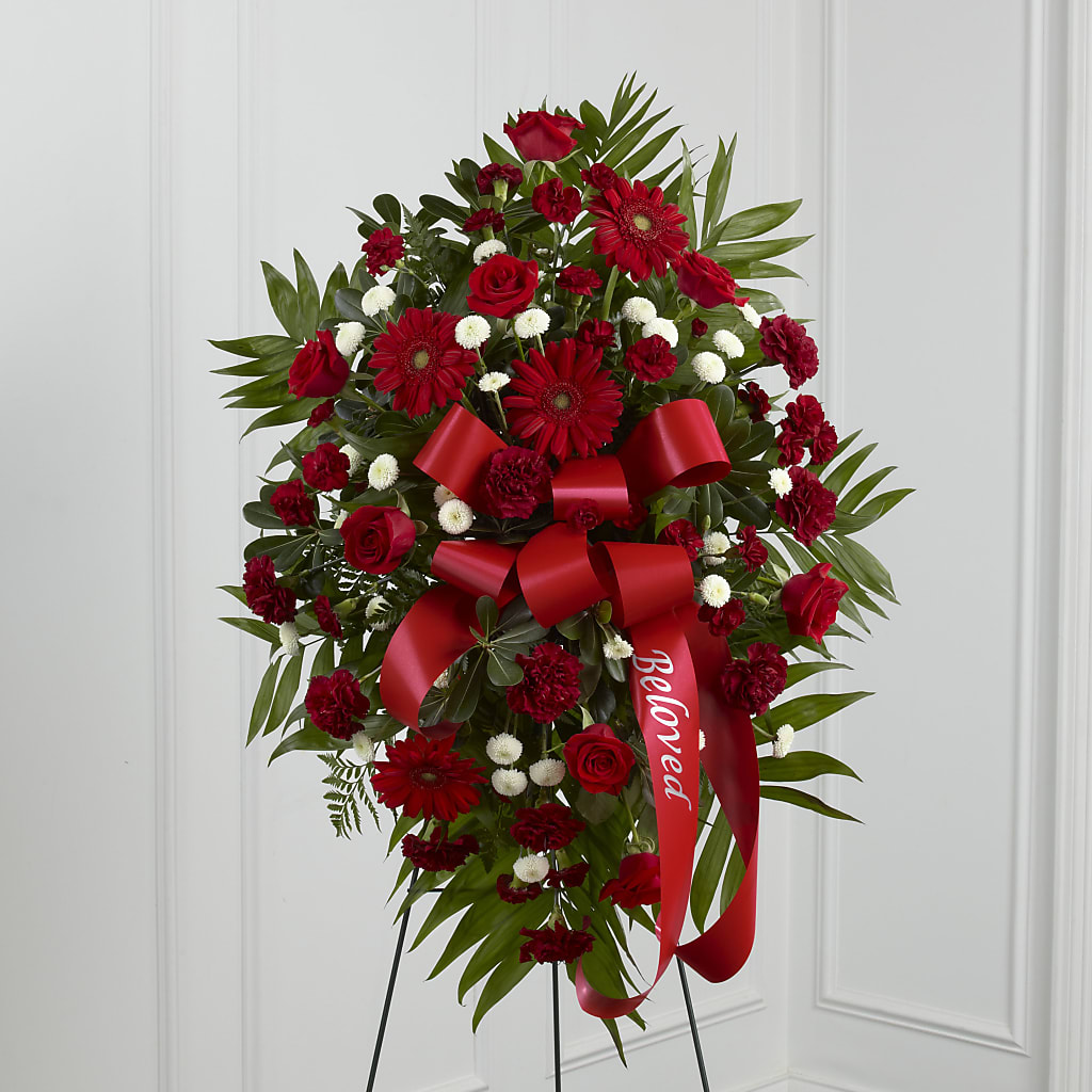 Treasured Memories Standing Spray – Meramec Florist, Steelville MO