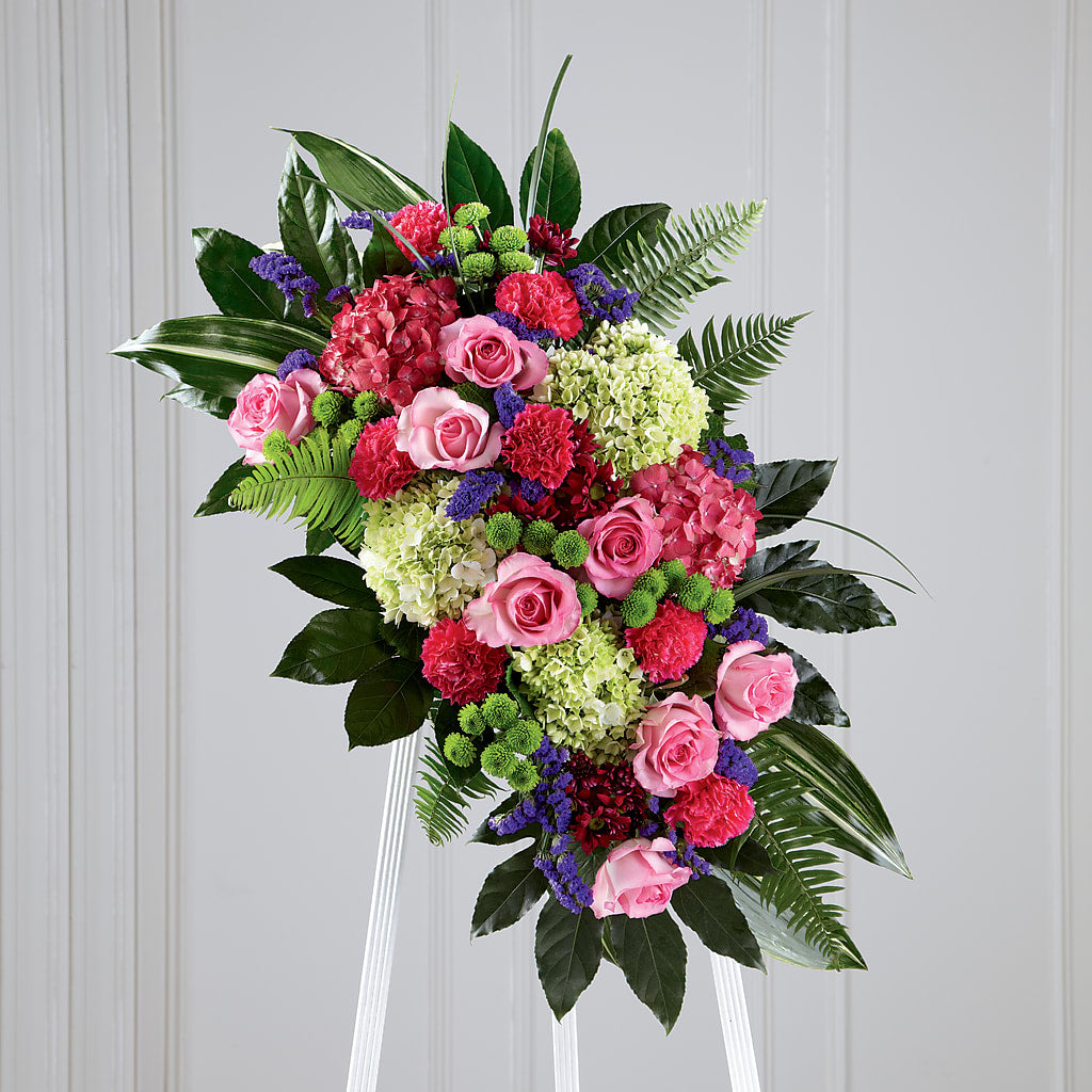 Refreshing Mix Standing Spray – Meramec Florist, Steelville MO