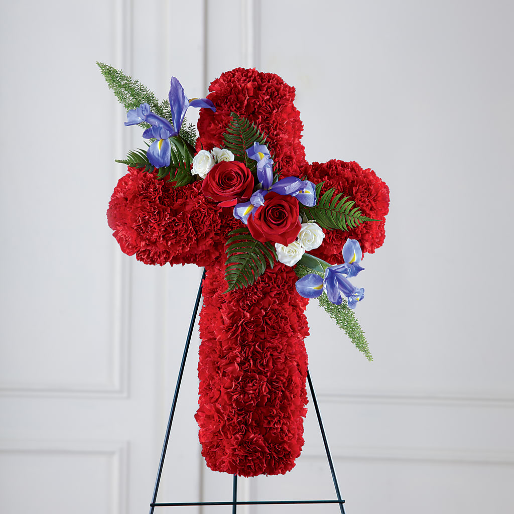Faithful Hero Floral Cross – Meramec Florist, Steelville MO