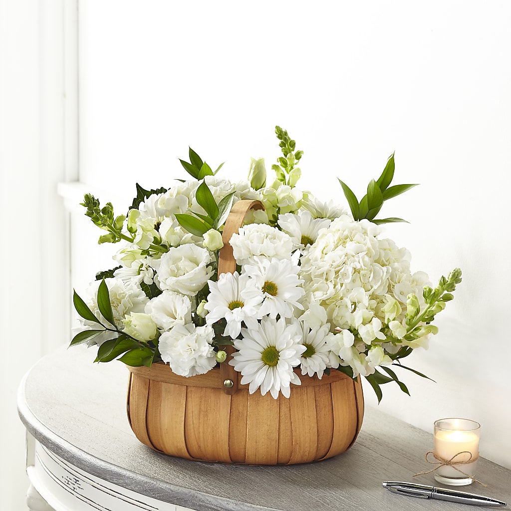Pure Ivory Basket – Meramec Florist, Steelville MO