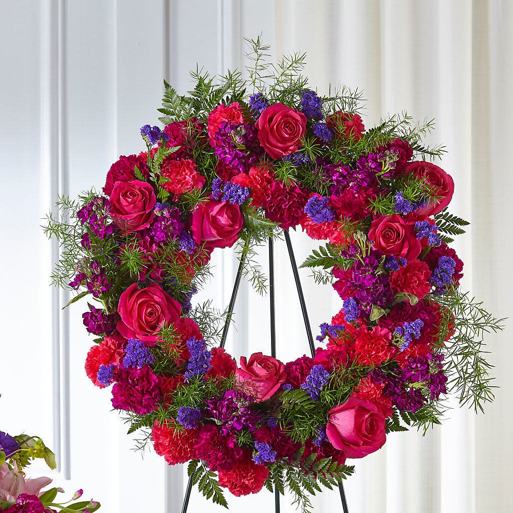 Calming Colors Wreath – Meramec Florist, Steelville MO