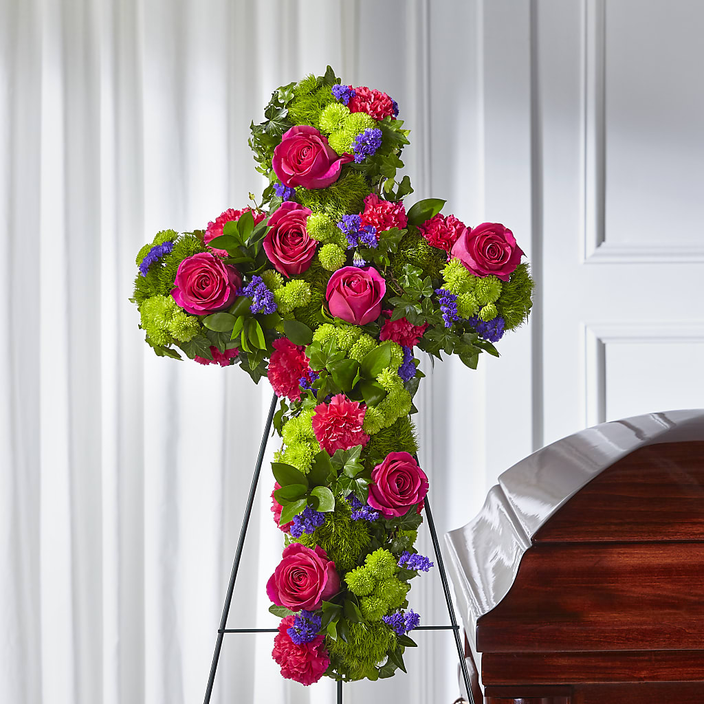 Tribute Rose Floral Cross – Meramec Florist, Steelville MO