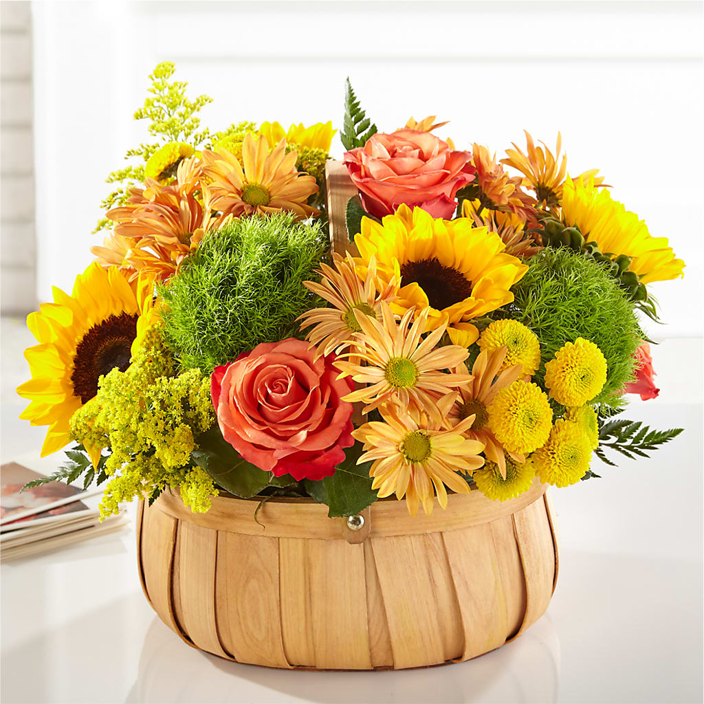 Harvest Sunflower Basket – Meramec Florist, Steelville MO