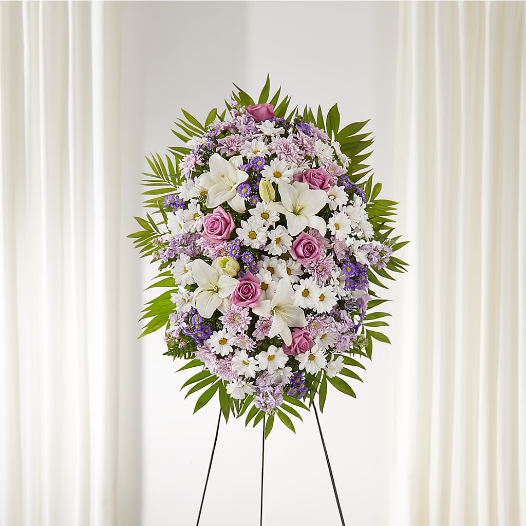Surrounded by Love Standing Spray – Meramec Florist, Steelville MO