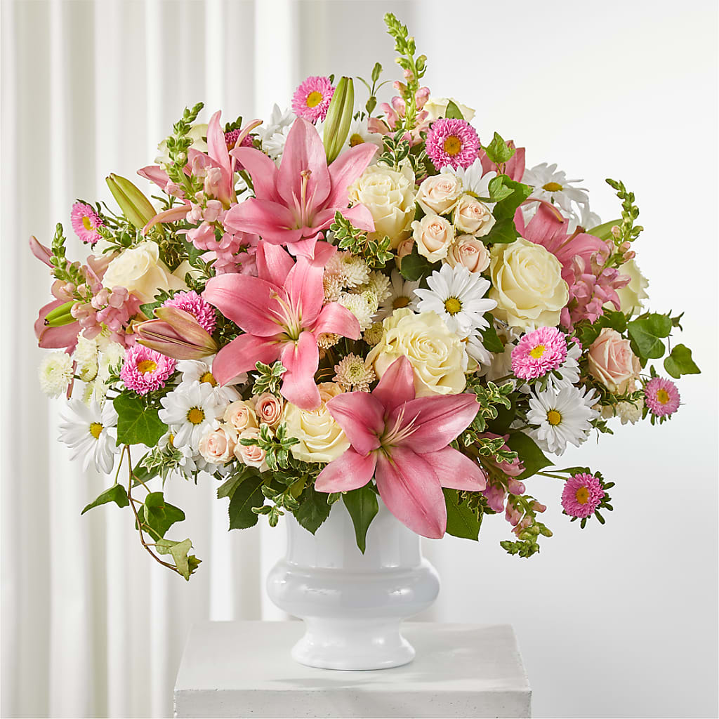 Empathetic Blooms Urn Arrangement – Meramec Florist, Steelville MO