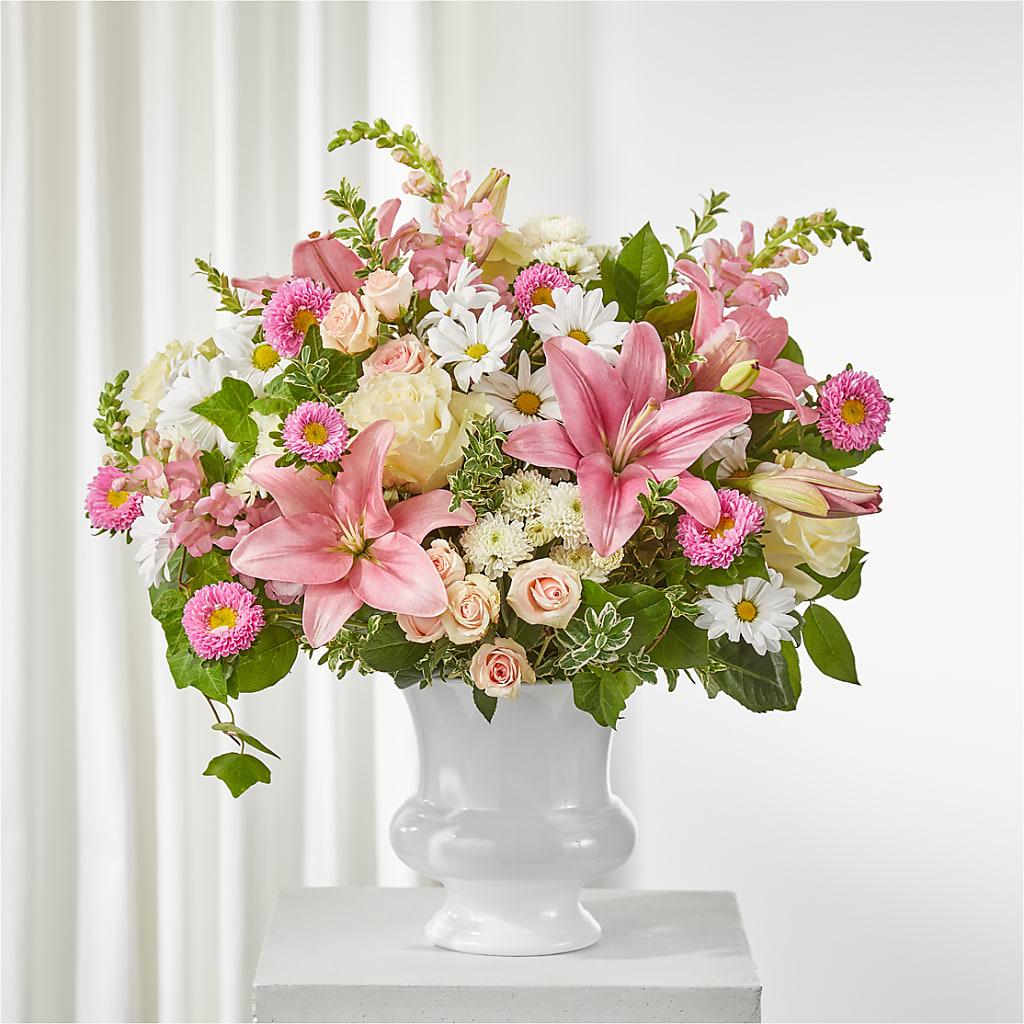 Empathetic Blooms Urn Arrangement – Meramec Florist, Steelville MO