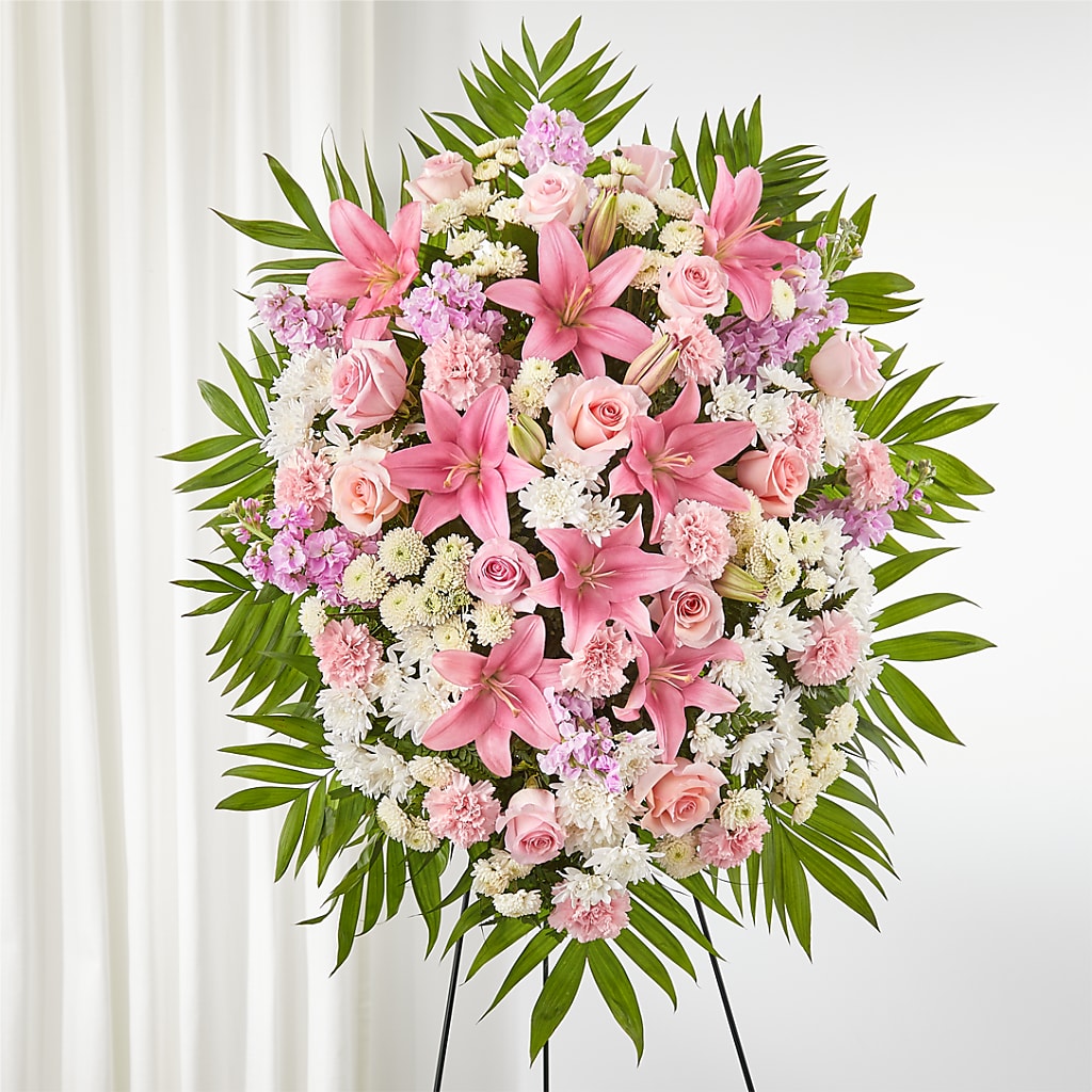 Offering Solace Standing Spray – Meramec Florist, Steelville MO