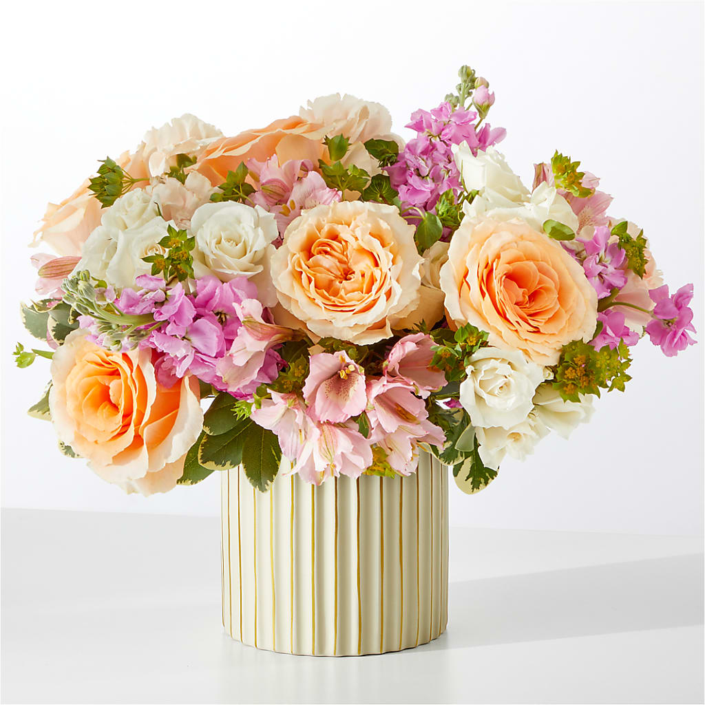 Paradise Bouquet with Ivory Vase – Meramec Florist, Steelville MO