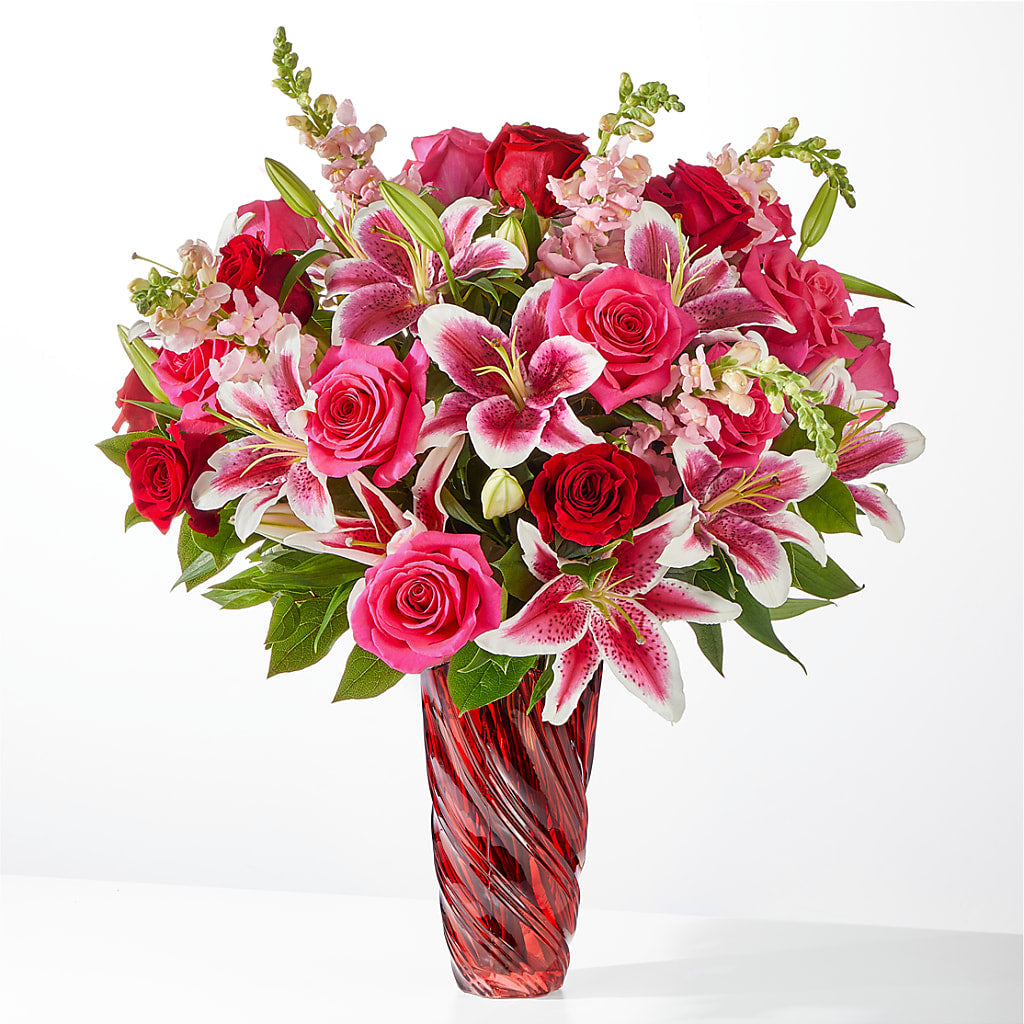 Always You Bouquet with Luxe Swirl Vase – Meramec Florist, Steelville MO