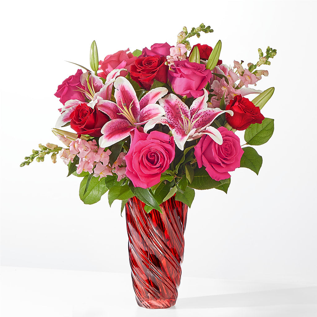 Always You Bouquet with Luxe Swirl Vase – Meramec Florist, Steelville MO