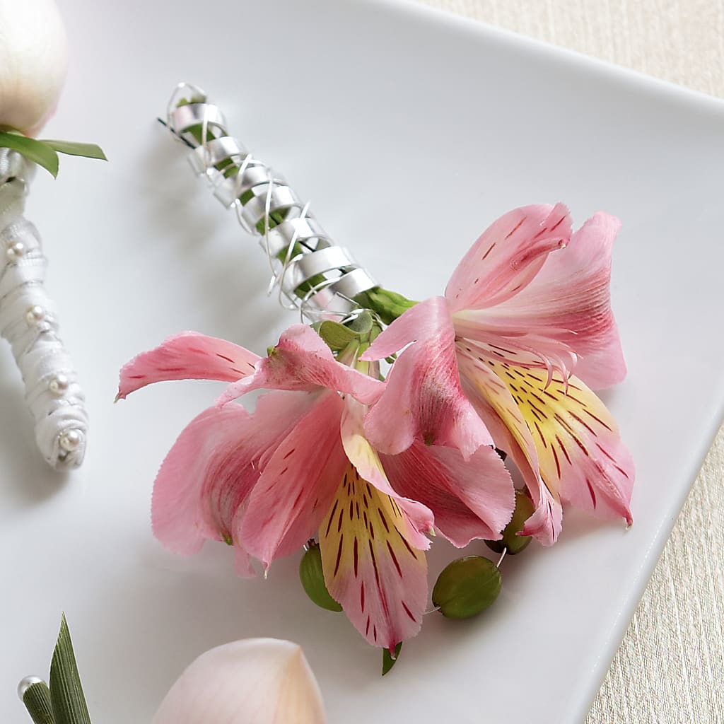 Pink Peruvian Lily Boutonniere – Meramec Florist, Steelville MO