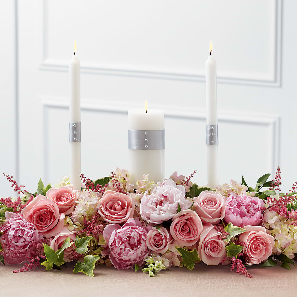 Worldwide Romance Unity Candle Arrangement – Meramec Florist, Steelville MO