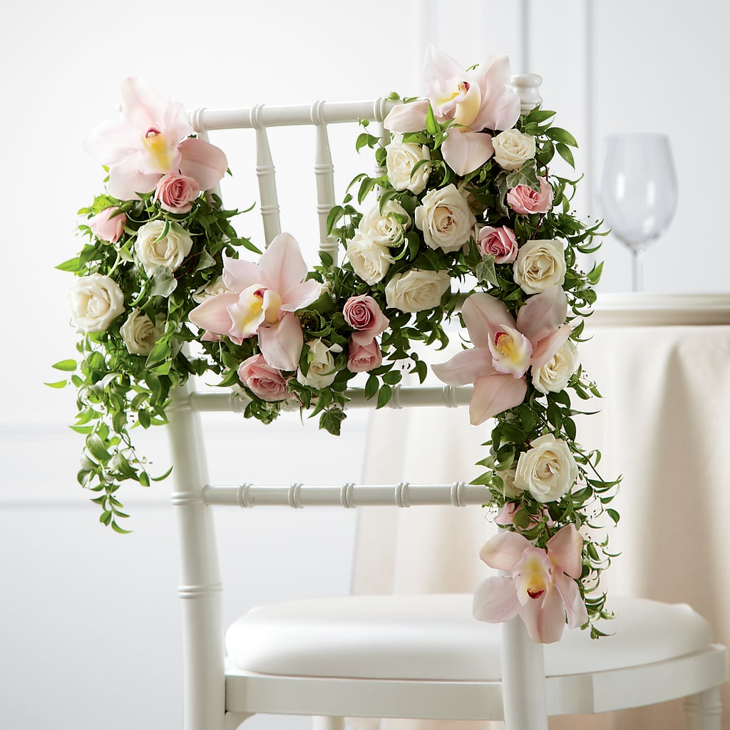 Orchid Rose Chair Décor – Meramec Florist, Steelville MO