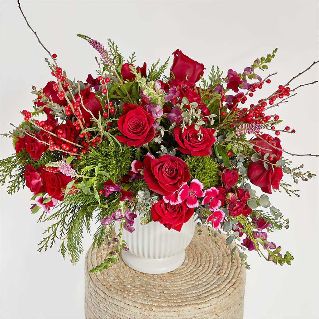 Big Red Bow Bouquet –  Meramec Florist, Steelville MO