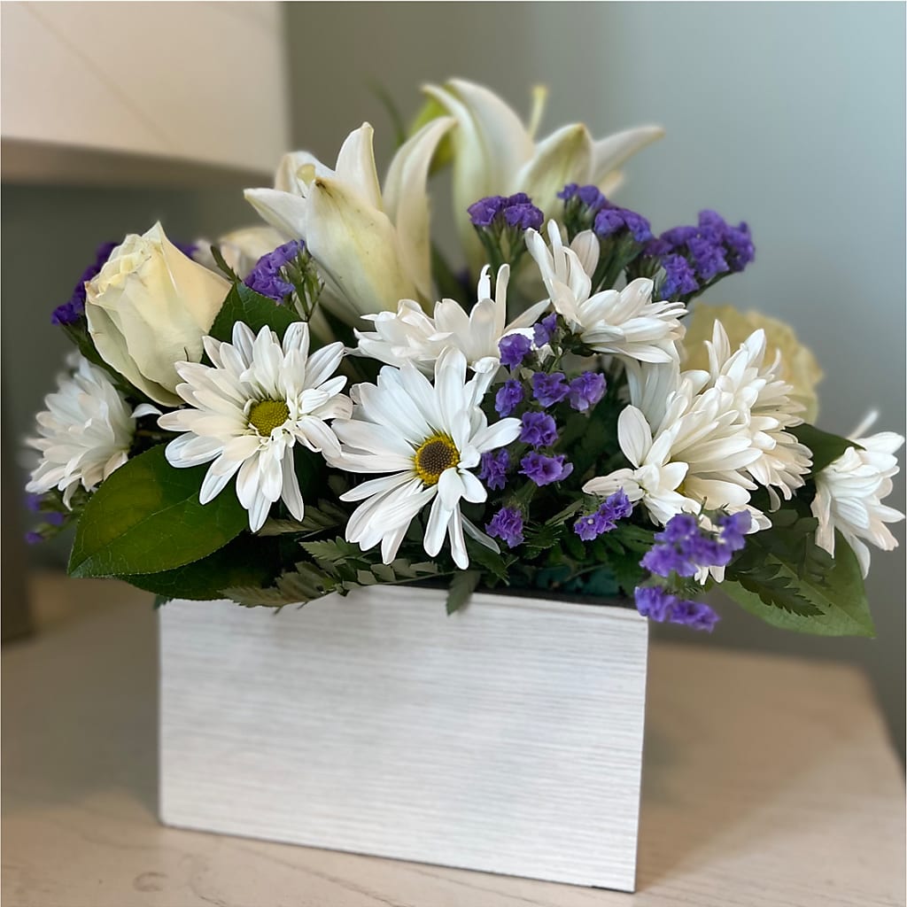 Beyond Blue Box Bouquet –  Meramec Florist, Steelville MO