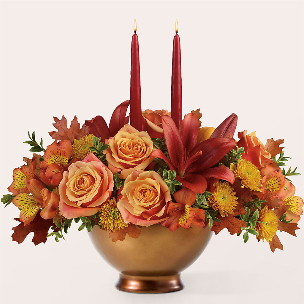 Harvest Table Centerpiece –  Meramec Florist, Steelville MO