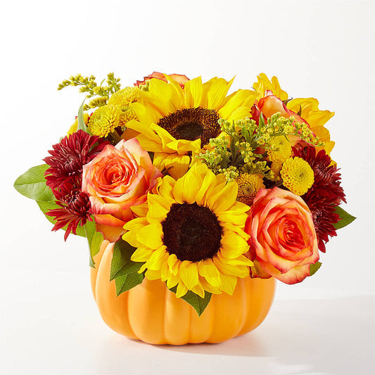 Golden Gourd Pumpkin Bouquet –  Meramec Florist, Steelville MO