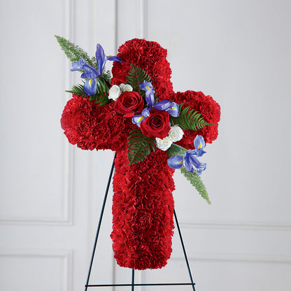Faithful Hero Floral Cross –  Meramec Florist, Steelville MO