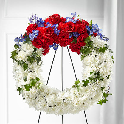 Patriotic Passion Wreath –  Meramec Florist, Steelville MO