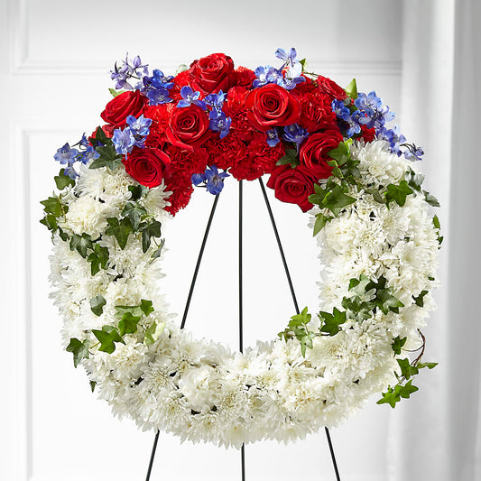 Patriotic Passion Wreath –  Meramec Florist, Steelville MO