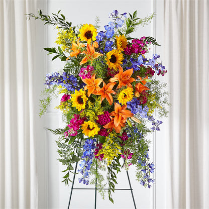 Sunlit Memories Standing Spray (Standard) –  Meramec Florist, Steelville MO