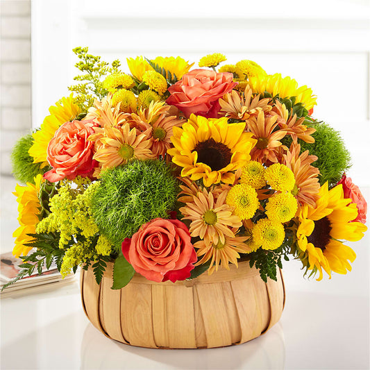 Harvest Sunflower Basket –  Meramec Florist, Steelville MO