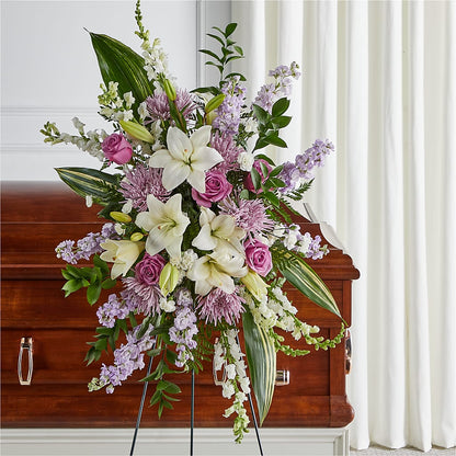 Grateful Hearts Standing Spray –  Meramec Florist, Steelville MO