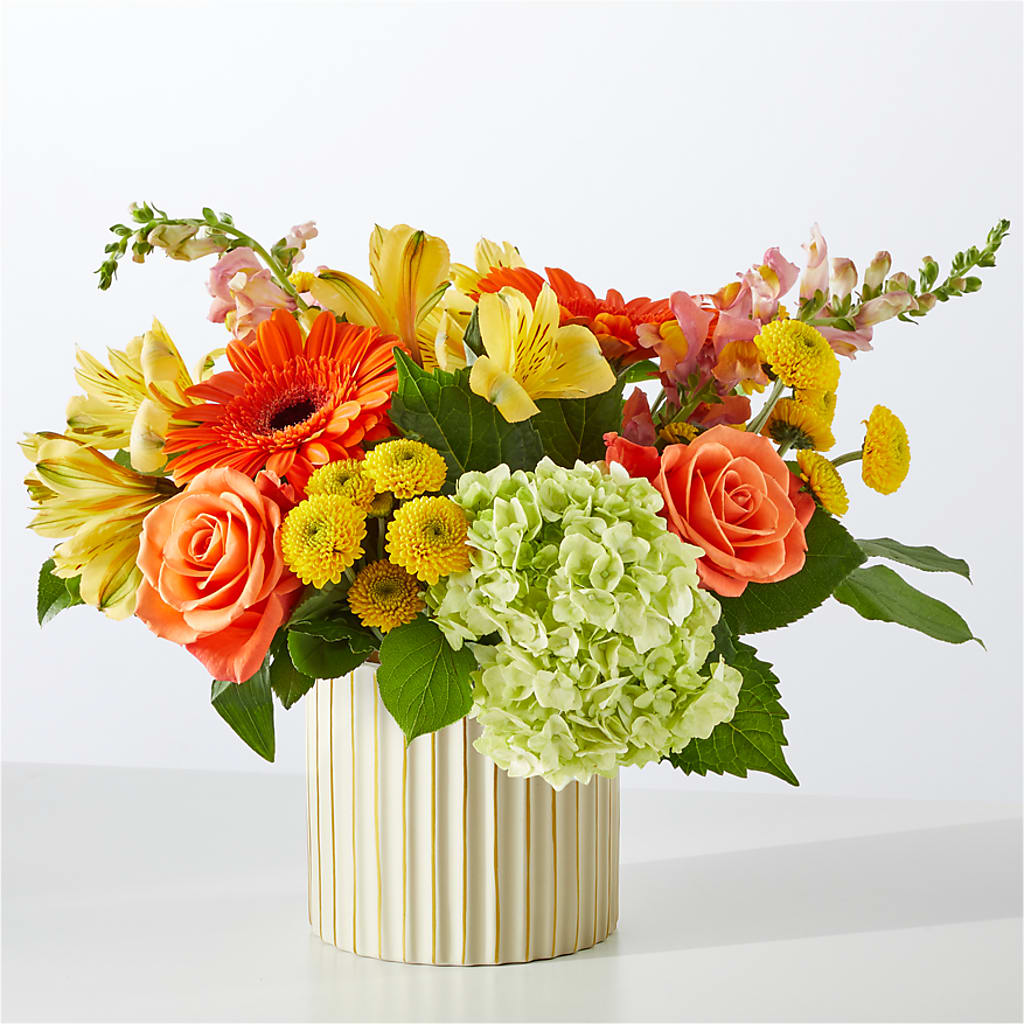 Autumn Sunshine Bouquet with Ivory Vase –  Meramec Florist, Steelville MO