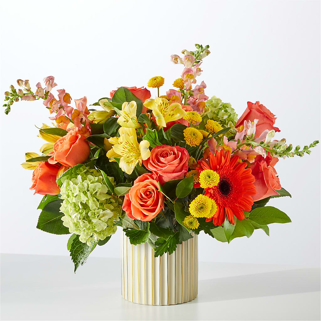 Autumn Sunshine Bouquet with Ivory Vase –  Meramec Florist, Steelville MO