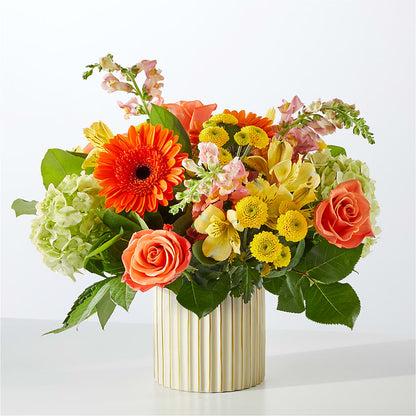 Autumn Sunshine Bouquet with Ivory Vase –  Meramec Florist, Steelville MO