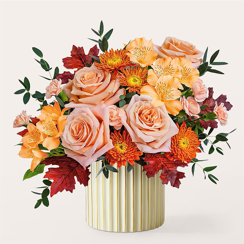 Spiced Latte Bouquet with Ivory Vase –  Meramec Florist, Steelville MO