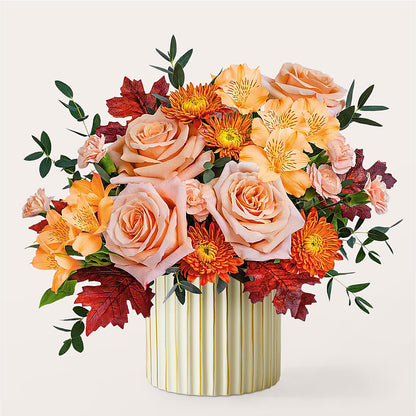 Spiced Latte Bouquet with Ivory Vase –  Meramec Florist, Steelville MO