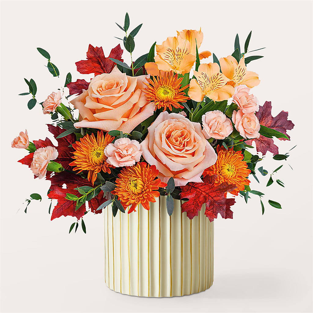 Spiced Latte Bouquet with Ivory Vase –  Meramec Florist, Steelville MO
