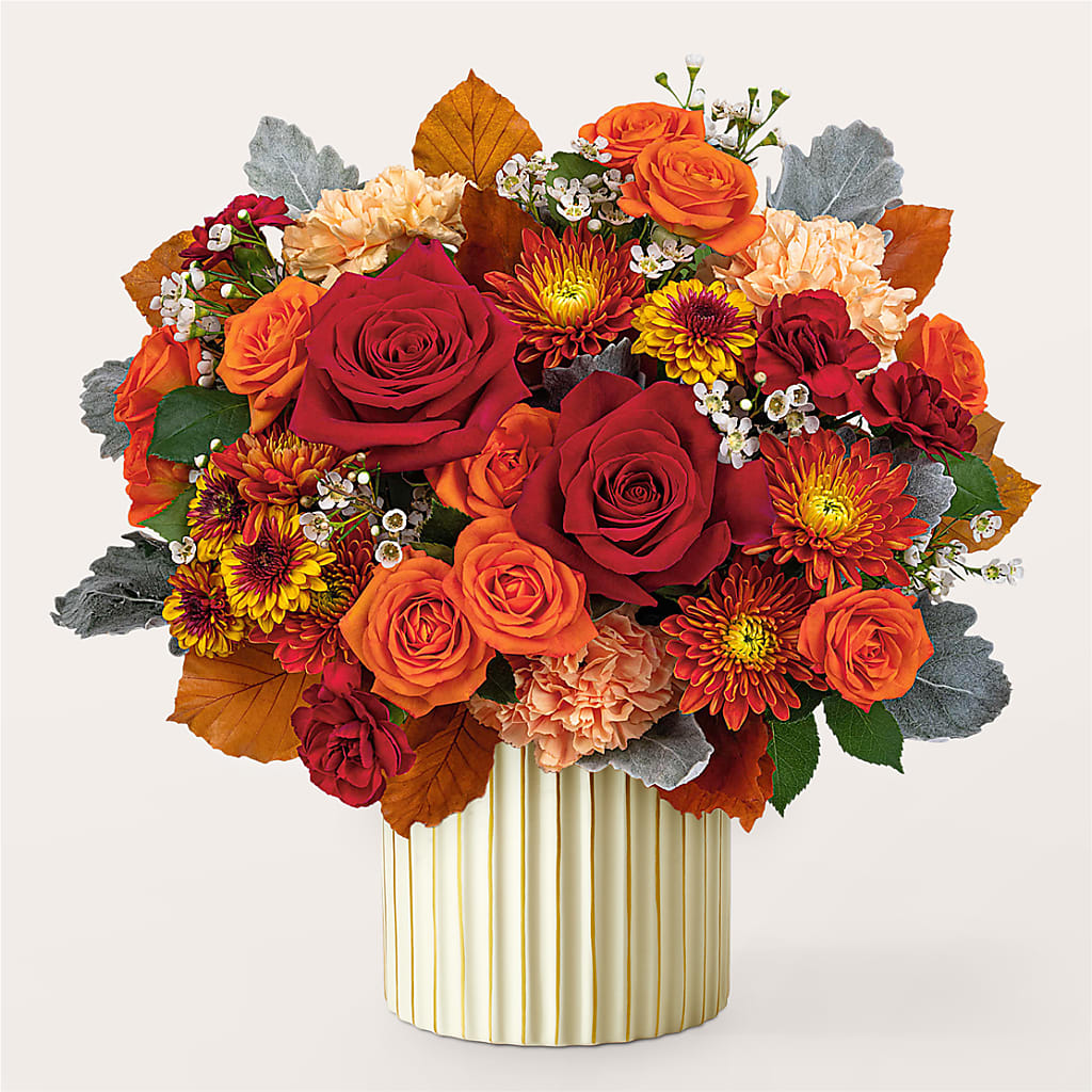 Merlot Bouquet with Ivory Vase –  Meramec Florist, Steelville MO
