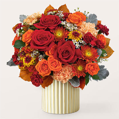 Merlot Bouquet with Ivory Vase –  Meramec Florist, Steelville MO