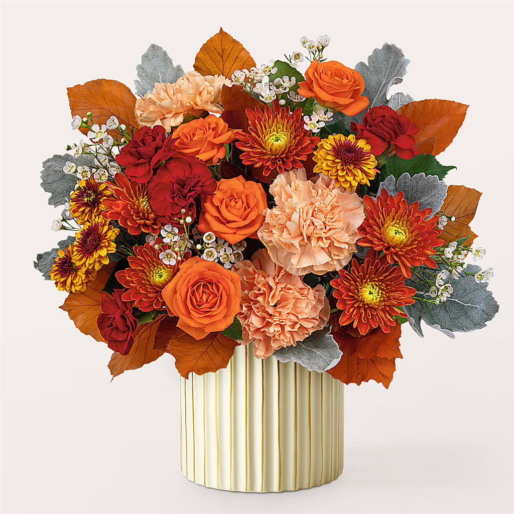 Merlot Bouquet with Ivory Vase –  Meramec Florist, Steelville MO