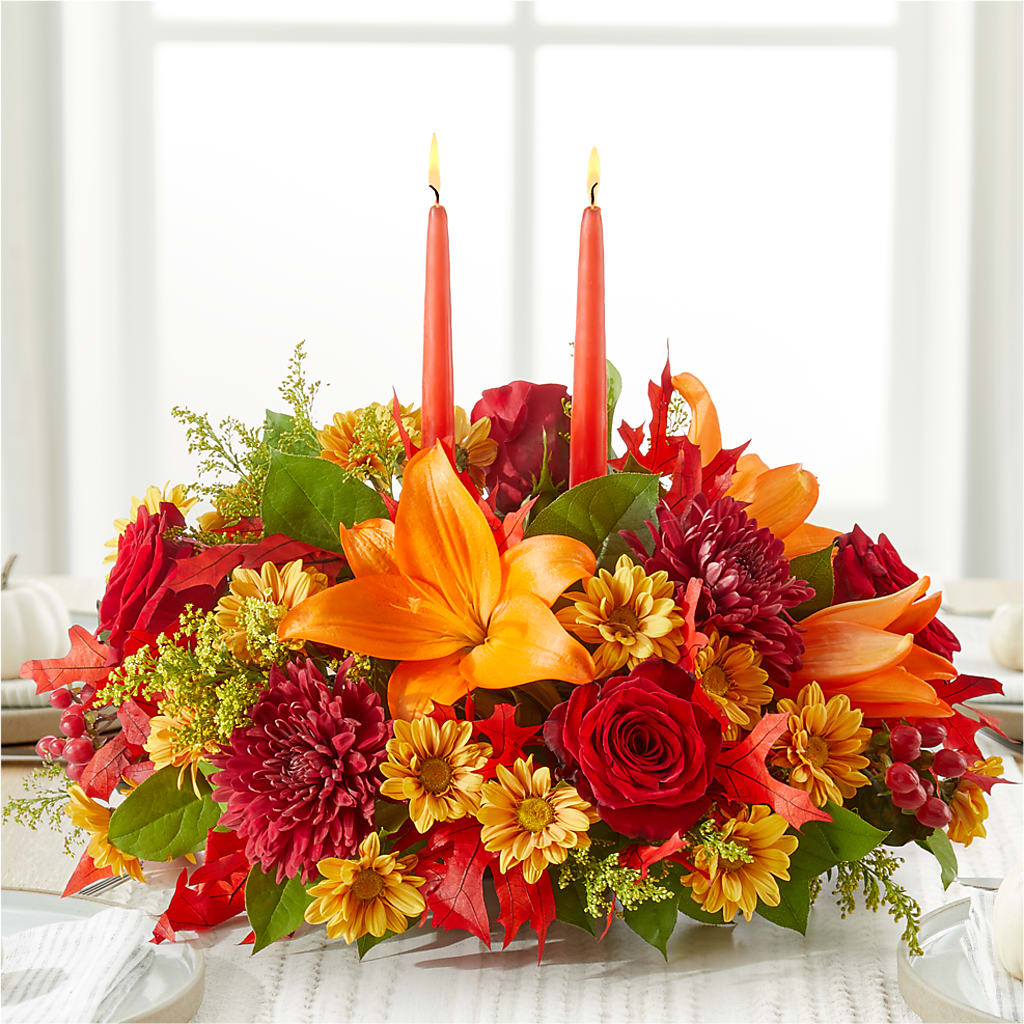 Autumn's Embrace Centerpiece –  Meramec Florist, Steelville MO