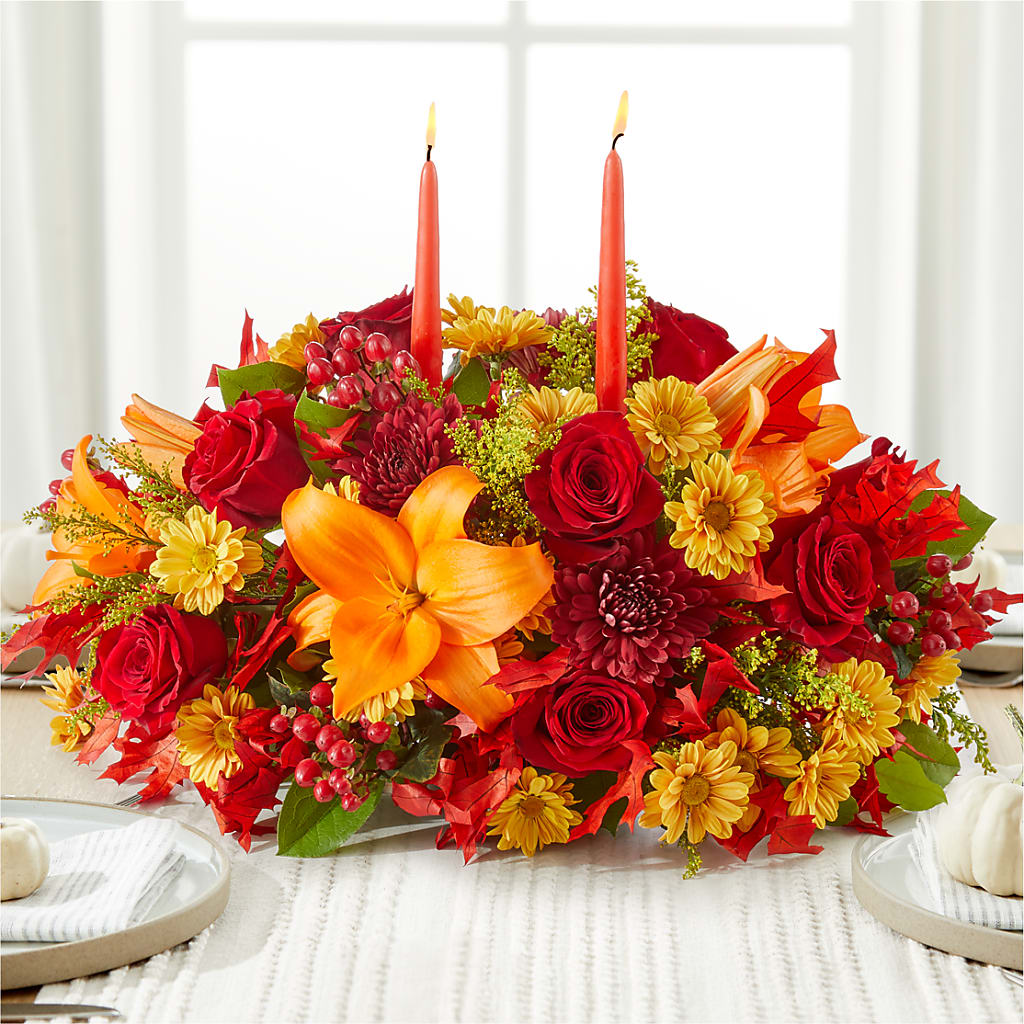 Autumn's Embrace Centerpiece –  Meramec Florist, Steelville MO