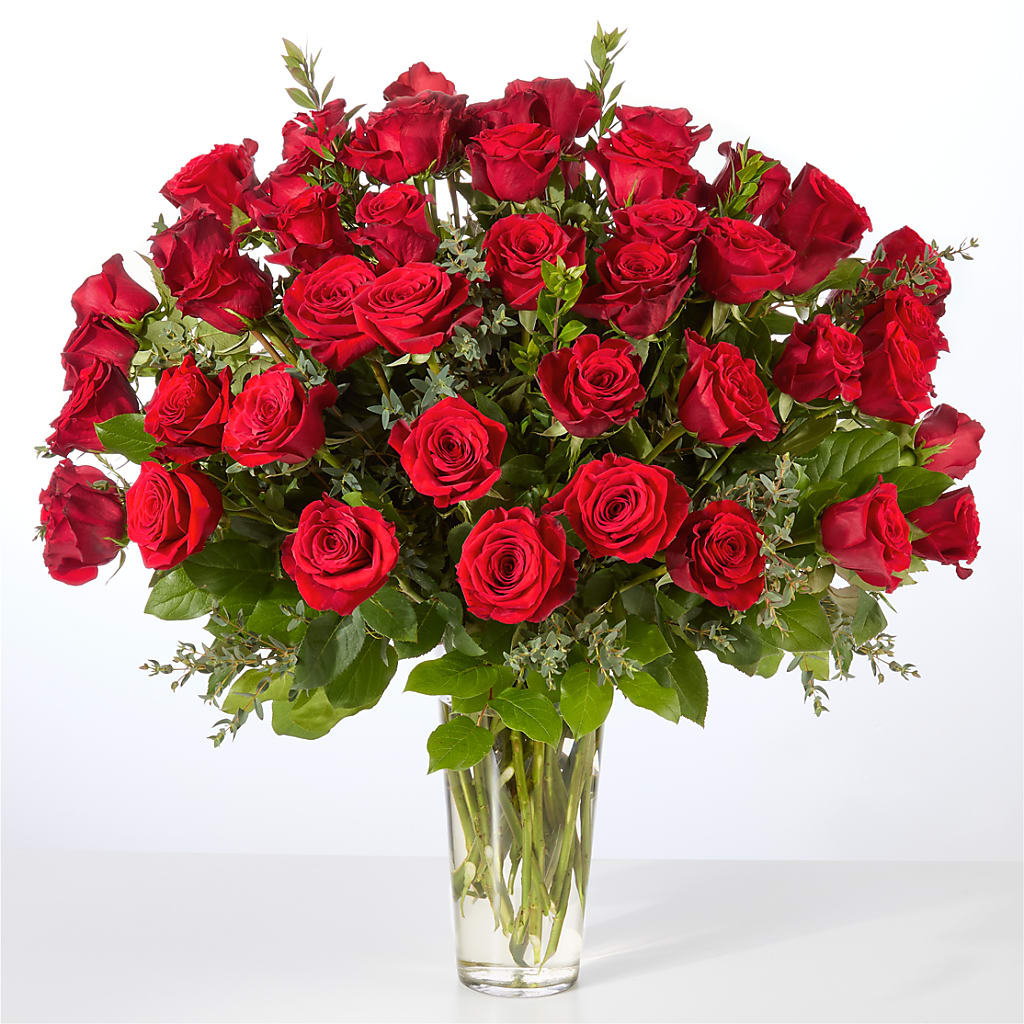 Forever Yours Fifty Stem Red Rose Bouquet –  Meramec Florist, Steelville MO